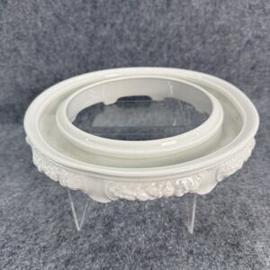 ANTIQUE  ROSENTHAL IVORY PORCELAIN FLORAL RING MARIA GERMANY FLOWERS HOME DECOR